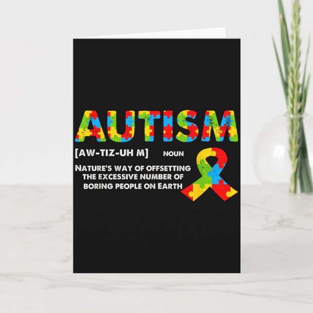 Carte Funny Autism Definition - Autism Awareness Month  (Devant)