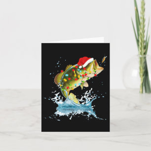 Carte Funny B Pêche Santa Hat Noël Pajama Pêcheur