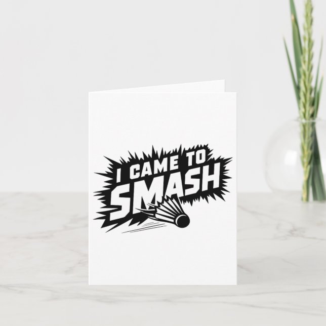 Carte Funny Badminton Player Humour Smash Shuttle (Devant)