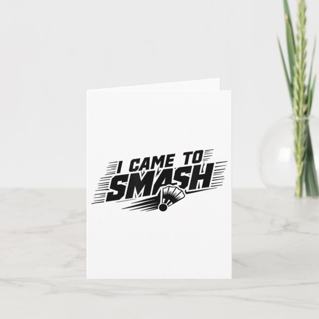 Carte Funny Badminton Player Humour Smash Shuttle (Devant)
