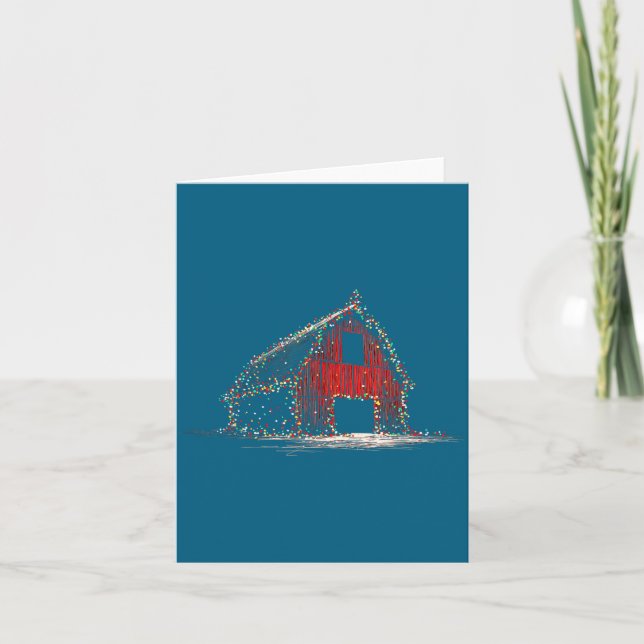 Carte Funny Barn Christmas Graphics Lights Lover Farm Fa (Devant)