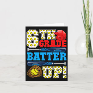 Carte Funny Batteur 6e Classe Up Softball Premier Jour D