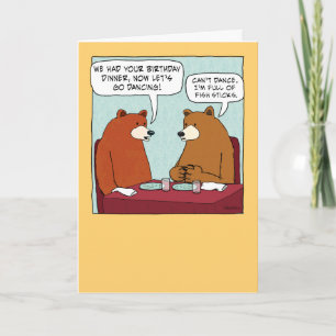 Carte Funny Bear Full of Fish Sticks