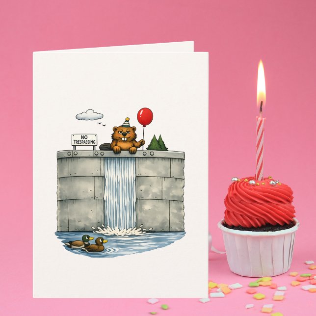 Carte Funny Beaver Birthday (Créateur téléchargé)