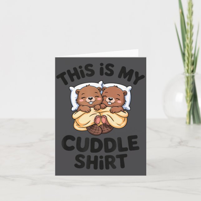 Carte Funny Beaver Couple This Is My Cuddle  (Devant)