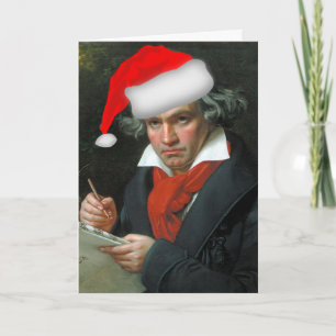 Carte Funny Beethoven Père Noël Musique classique Noël