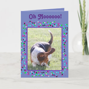 Carte Funny Beldate Birthday Card avec Basset & Cupcake