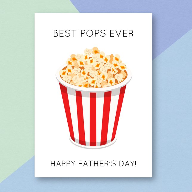 Carte Funny Best Pops Popcorn Pun Fête des pères Card (Créateur téléchargé)