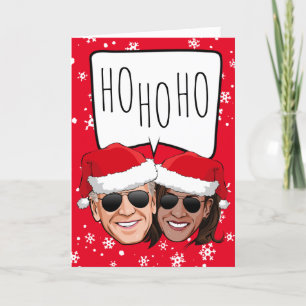 Carte Funny Biden Harris Noël : Ho Ho HO