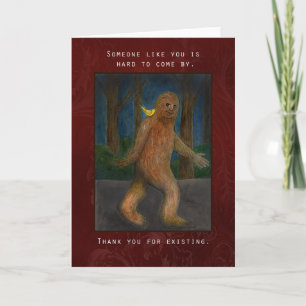 Carte Funny Bigfoot Sasquatch Love Anniversaire 