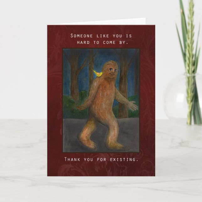 Carte Funny Bigfoot Sasquatch Love Anniversaire  (Devant)