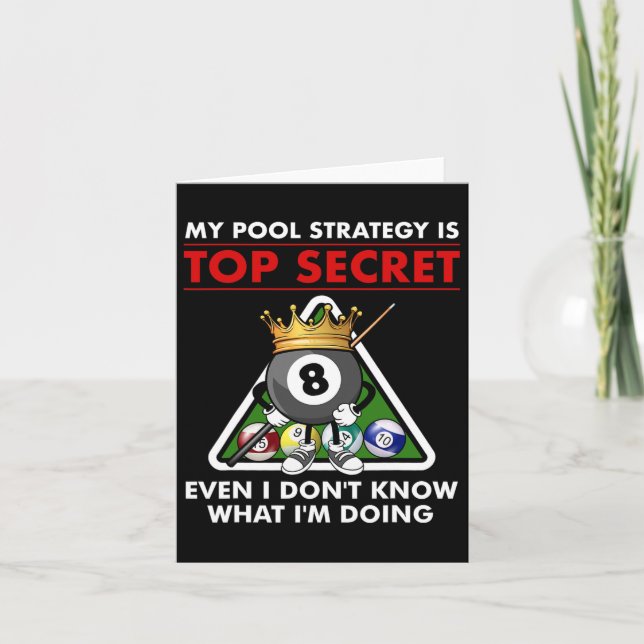 Carte Funny Billiard Pool Design For Men Women Pool Pla (Devant)