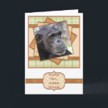 Carte Funny Birthday<br><div class="desc">Funny birthday greetings card,  featuring a Chimpanzee. Le Front greeting reads 'Another year...  Another Wrinkle ! Greeting inside card reads,  "Joyeux anniversaire"</div>