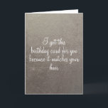 Carte Funny Birthday Card Age Humour Argent<br><div class="desc">This design created though digital art. It may be personalized in the area provide or customizing by choosing the click to customize further option and changing the name, initials or words. Donc, change le texte color and style or delete the text for an image only design. Contact me at colorflowcreations@gmail.com...</div>