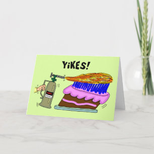 Carte Funny Birthday Card: Blow Torch Candles