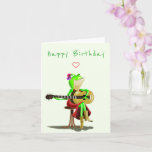 Carte Funny Birthday Card Frog Jouer de la guitare<br><div class="desc">Grenouille Jouer Guitare Drôle Cartes d'Anniversaire - PEINTURE MIGNED</div>