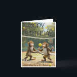 Carte Funny Birthday Card pour le fan d'Alan Partridge !<br><div class="desc">Monkey Tennis design,  inspiré par la TV Show I'm Alan Partridge.</div>