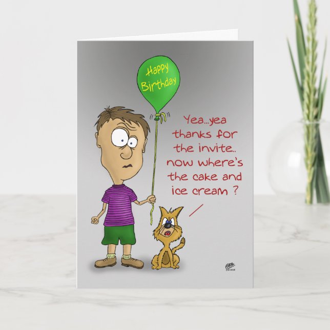 Carte Funny Birthday Cards: Cranky Cat (Devant)