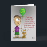 Carte Funny Birthday Cards: Cranky Cat<br><div class="desc">Funny birthday card with a funny cartoon image of a cranky talking cat and it's owner with a birthday greeting on the inside.</div>