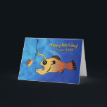 Carte Funny Birthday for Fiance, Anglerfish Baitday<br><div class="desc">Paper birthday greeting card for a fiance. Funny illustration of an Anglerfish getting ready to eat some birthday cake. Funny birthday card with Happy Baitday! on the cover. Image and verse copyright © Shoaff Ballanger Studios.</div>