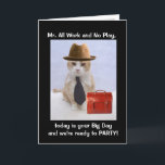 Carte Funny Birthday from Group<br><div class="desc">M. Small Business Bubba sur le devant et ses personnalités folles et folles à l'intérieur. Sur le devant : "M. All Work and No Play, aujourd'hui est votre grand jour et nous sommes prêts à faire la fête !" À l'intérieur : "Joyeux anniversaire ! ... de tous vos amis ANIMAUX...</div>