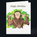 Carte Funny Birthday Greeting Card / Singe<br><div class="desc">Illustration d'un singe</div>