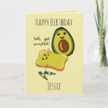 Carte Funny Birthday Let's Get Smashed Avocado Friends<br><div class="desc">Happy birthday,  let's get smashed ! Funny mashed avocado food pun for a best friend's birthday</div>