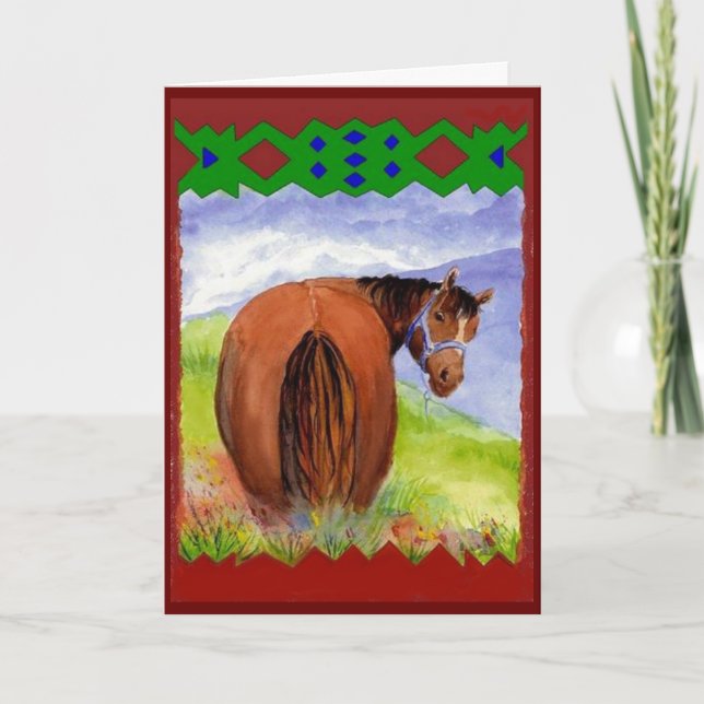 Carte Funny Birthday Wishes Horses Diet Cake (Devant)