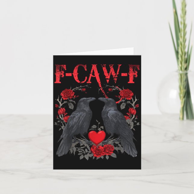 Carte Funny Black Bird F-caw-f Anti Valentines Day Singl (Devant)