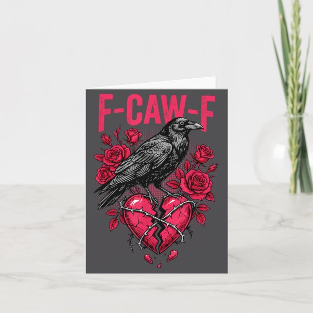Carte Funny Black Bird F-caw-f Anti Valentines Day Singl (Devant)