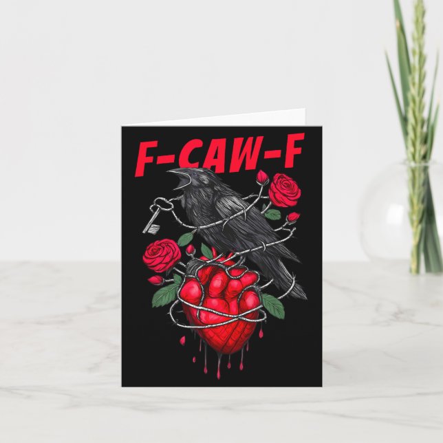 Carte Funny Black Bird F-caw-f Anti Valentines Day Singl (Devant)