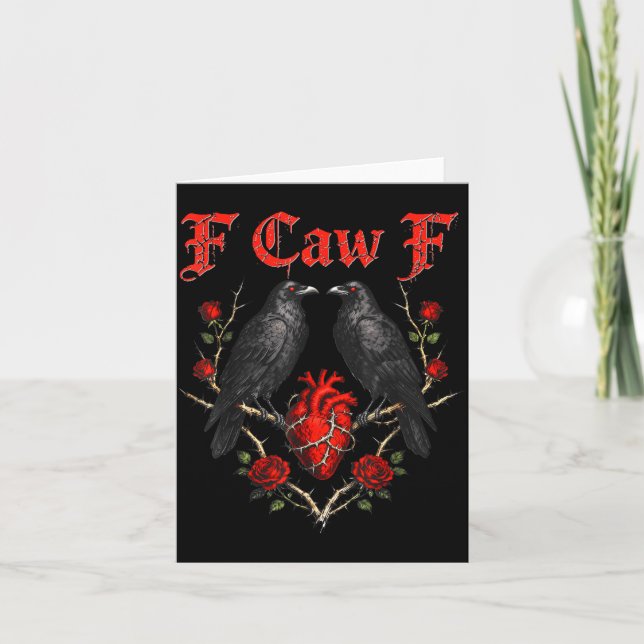 Carte Funny Black Bird F-caw-f Anti Valentines Day Singl (Devant)