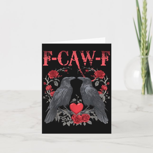Carte Funny Black Bird F-caw-f Anti Valentines Day Singl (Devant)