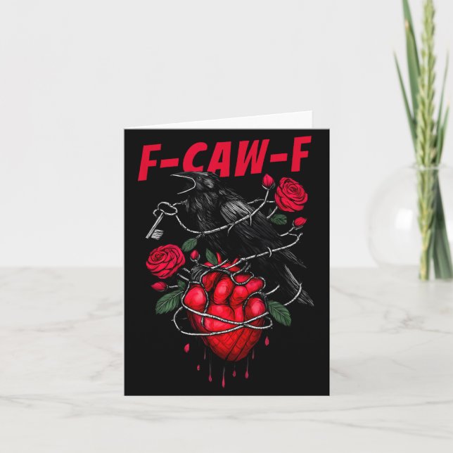 Carte Funny Black Bird F-caw-f Anti Valentines Day Singl (Devant)