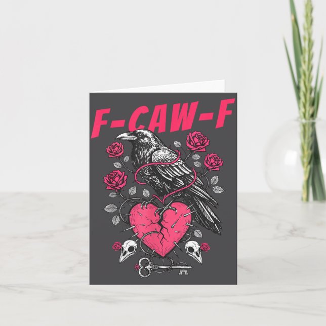 Carte Funny Black Bird F-caw-f Anti Valentines Day Singl (Devant)