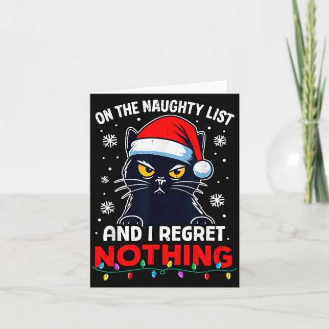 Carte Funny Black Cat Christmas I Regret Nothing Cats Lo (Devant)