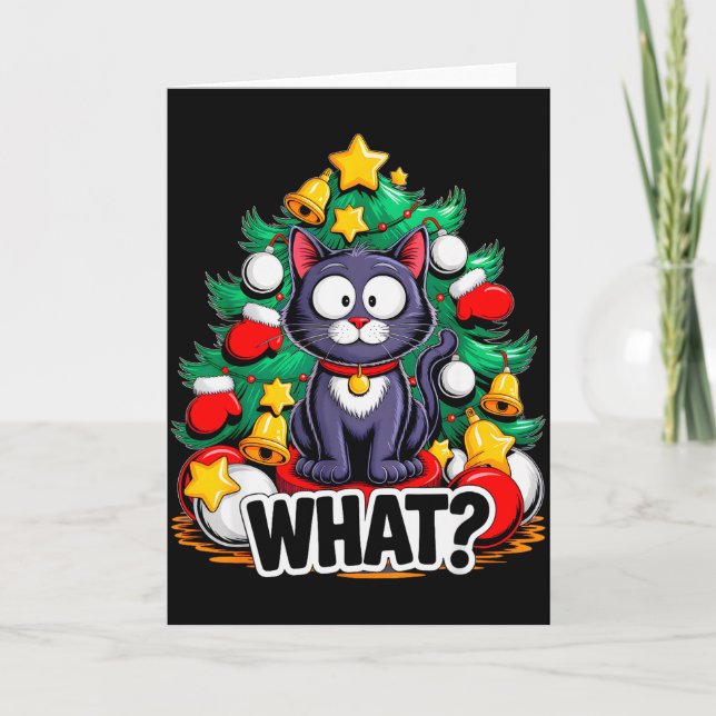Carte Funny Black Cat Christmas Tree Merry Xmas Humor Ca (Devant)