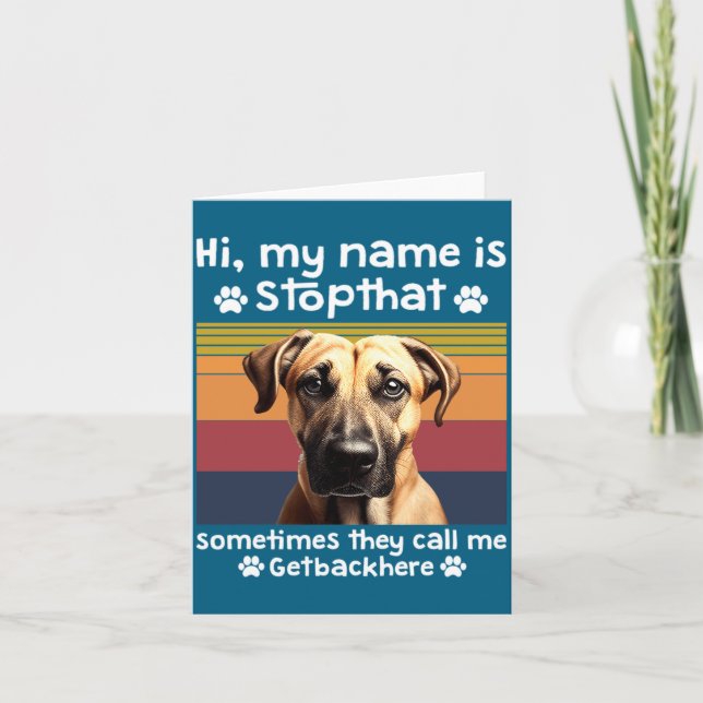 Carte Funny Black Mouth Cur Dog Saying  (Devant)