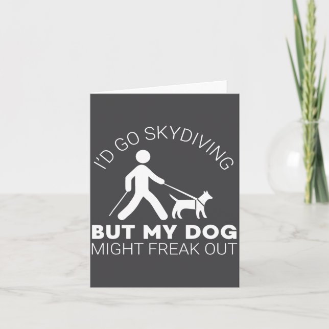 Carte Funny Blind Joke Gift Seeing Eye Dog Skydiving Bli (Devant)