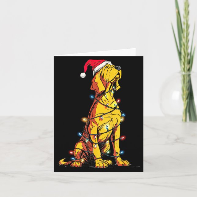 Carte Funny Bloodhound Christmas Graphics Dog Lights Lov (Devant)