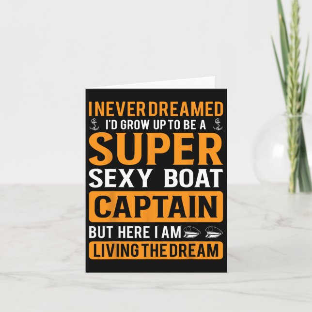Carte Funny Boat Capitaine Design Pour Hommes Femmes Bat (Devant)