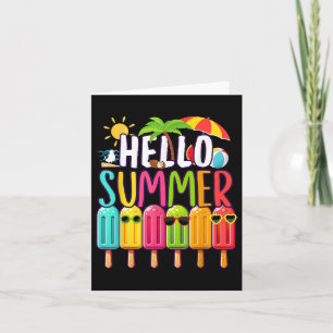Carte Funny Bonjour vacances été Popsicle Ice Lolly Ice