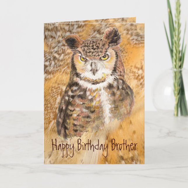 Carte Funny Brother, Birthday, Owl Wild & Crazy (Devant)