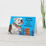 Carte Funny Bulldog Avec Des Pâtes Bund De Bologne Anniv<br><div class="desc">Faites savoir au destinataire de l'anniversaire qu'au lieu d'acheter un cadeau d'anniversaire,  vous avez décidé qu'une petite pâte serait plus appropriée.</div>