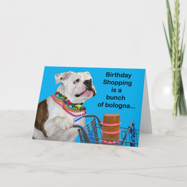 Carte Funny Bulldog Avec Des Pâtes Bund De Bologne Anniv (Devant)