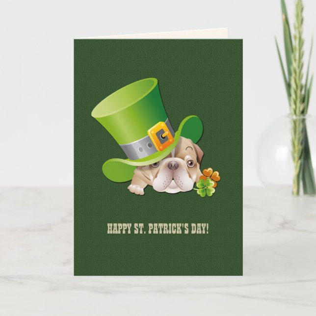 Carte Funny Bulldog St. Patrick's Day (Devant)