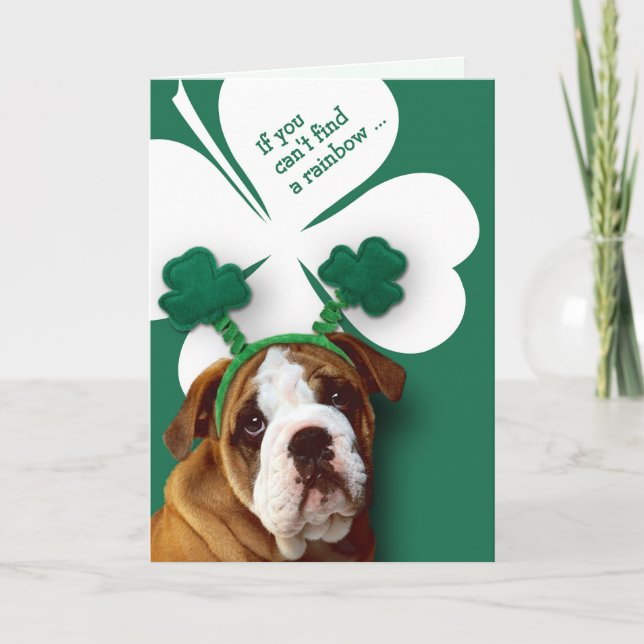 Carte Funny Bulldog St. Patrick's Day Greeting Card (Devant)