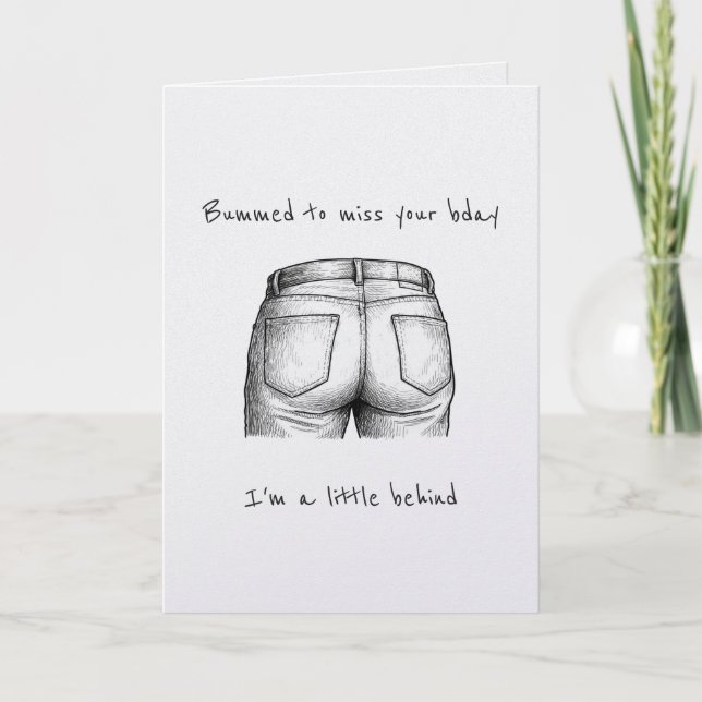 Carte Funny Bummed Punny Belated Birthday Card (Devant)