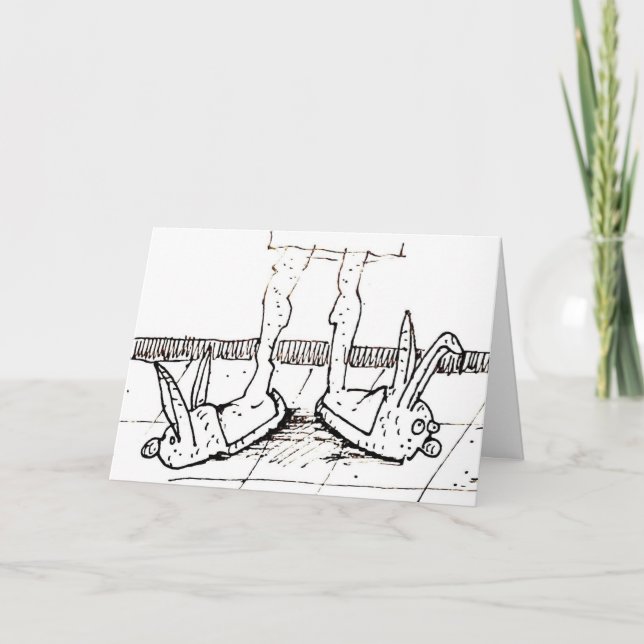 Carte Funny Bunny Slippers Feliz cumpleaños Cartoon Card (Devant)