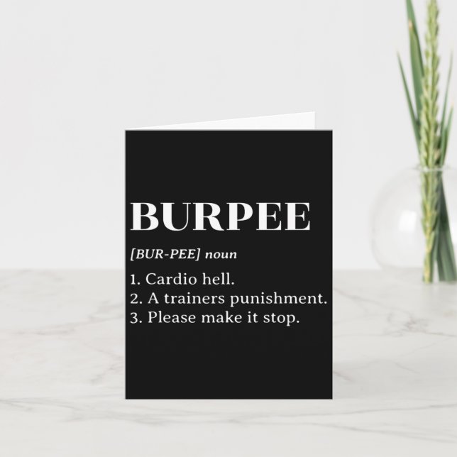 Carte Funny Burpee Définition T Chemise Hommes Cadeau Fe (Devant)